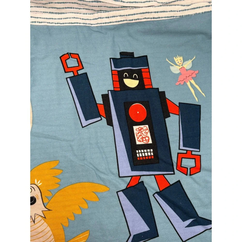 Ikea Twin Duvet Cover Blue Monster Robot Vampire Mummy Character Print Bedding